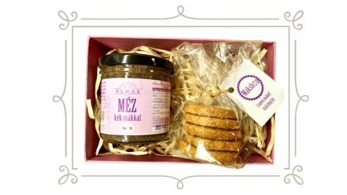 Dolce vita kék mákos méz fehér mákos tallérral díszdobozban